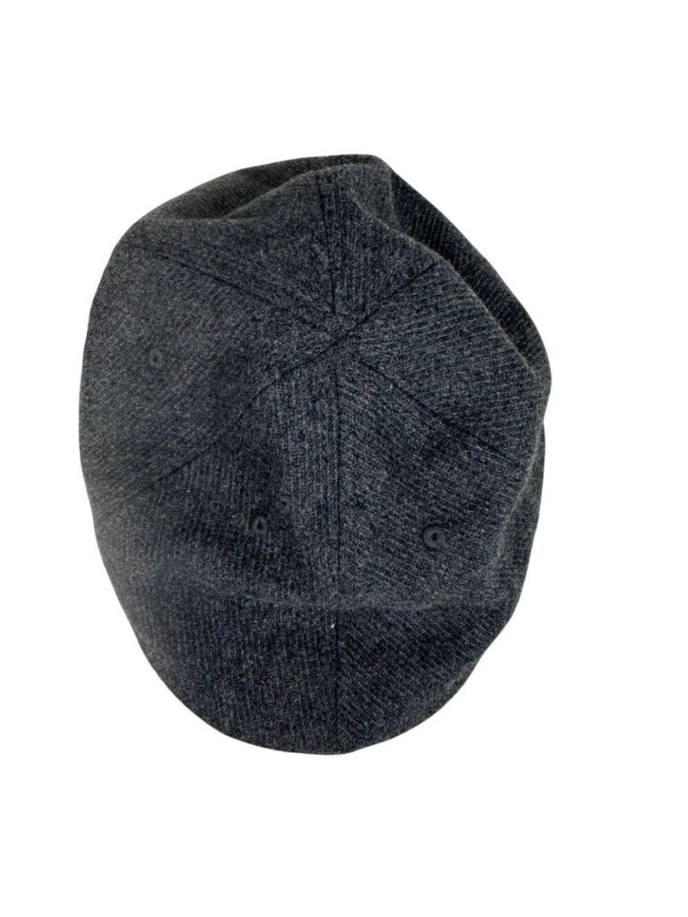 Wool Blend Flat Cap In Gray With Plaid Inner Lining Size S/M
